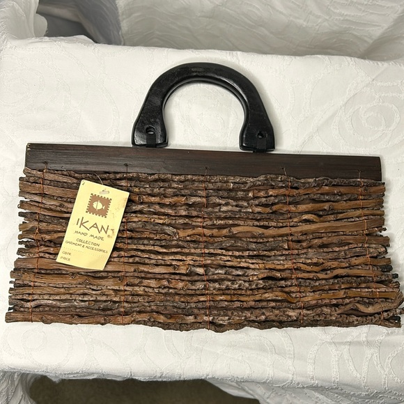 IKAN wood branches hand made handbag. - Picture 2 of 9
